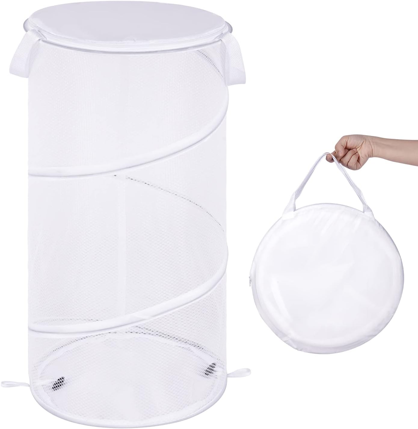 Faltbarer Wäschekorb Mit Deckel, Ideal Für Wäsche, Badezimmer, Reisen Und Aufbewahrung.