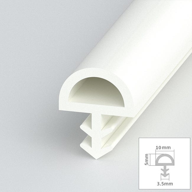 Gummidichtungsstreifen, Geeignet Für Tür- Und Fensterrahmen, Mit Gerillter Silikondichtung, Weiß, 5 Meter.