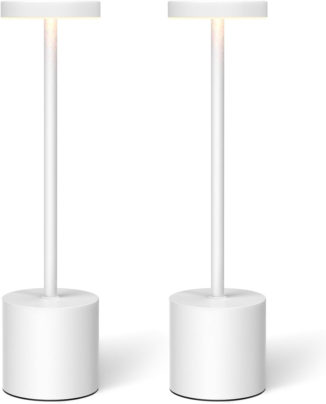 Kabellose Schreibtischlampe, Touch-steuerung, 3 Beleuchtungsmodi, Wasserdicht, Tragbare Beleuchtung, 2 Stück (weiß)