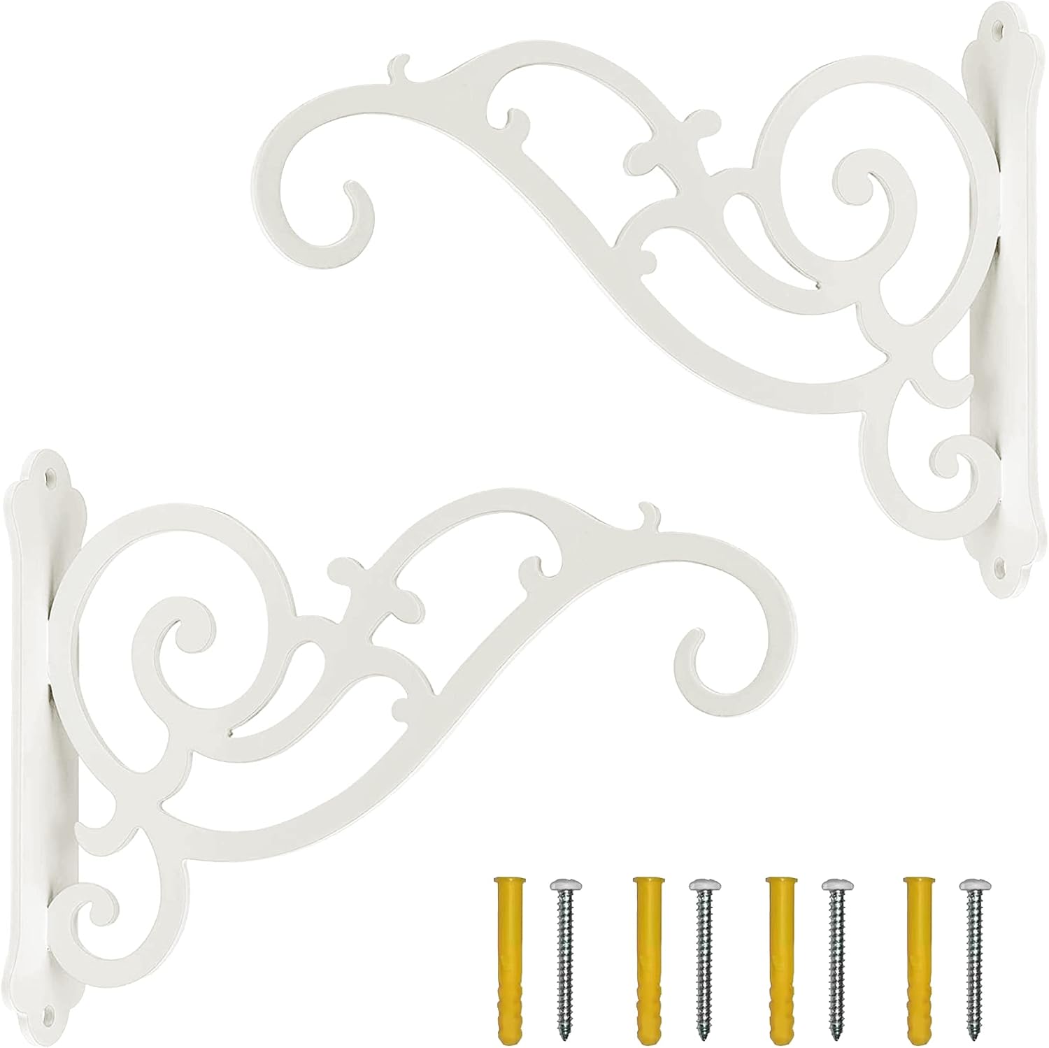 Hängender Blumentopfhalter Aus Schmiedeeisen (zum Aufhängen, Schrauben Inklusive, Weiß)