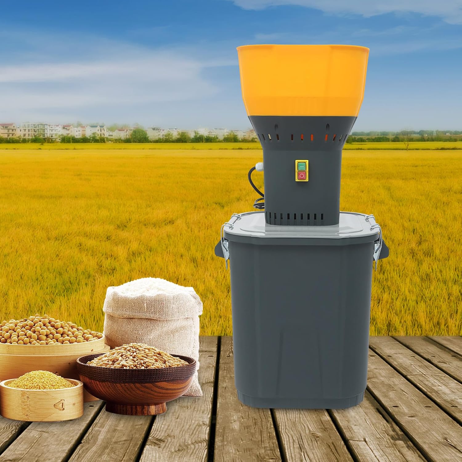 45l Getreidemühle Elektrisch, 1300w Professionelle Schrotmühle Kornmühle Mit 5 Siebe Für Alle Arten Von Getrockneten/dehydrierten Körnern, Gewürzen, Gewürzen, Reis, Mais