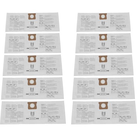 Packung Mit 10 Hocheffizienten Papierstaubbeuteln Für Ridgid Staubsauger, Kompatibel Mit Den Modellen Vf3503, Wd5000, Wd5500 Und Vac5000