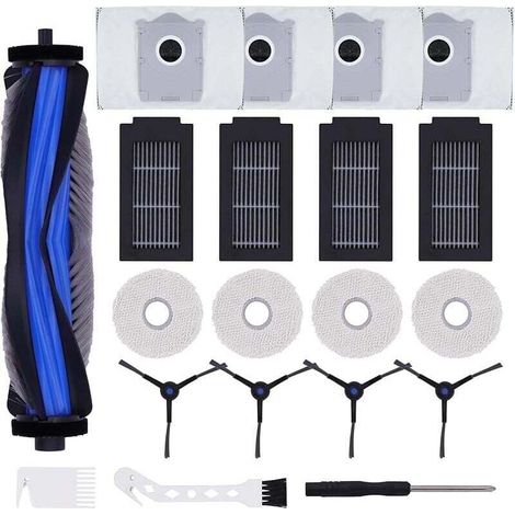 20 Ersatzteile Für Saugroboter – Hauptbürste V – 4 Seitenbürsten – 4 X 3-liter-aktivkohle-staubbeutel – 4 Hepa-filter – Kompatibel Mit T50 Pro Und T50 Pro Omni