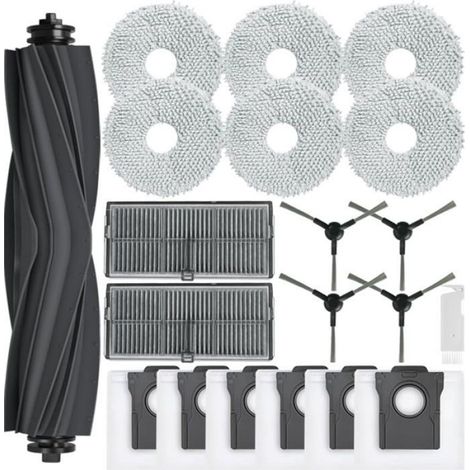 Zubehörset Für Staubsauger – 24,5 Cm Hauptbürste – 6 Staubbeutel – 6 Wischpads – 2 Filter – 4 Seitenbürsten