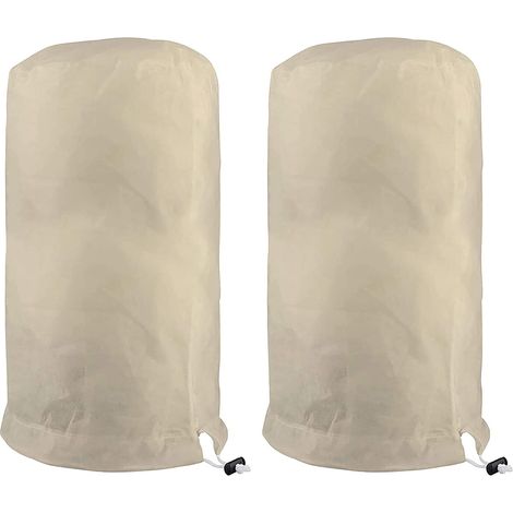 Galozzoit – Winter-pflanzenschutzhülle 120×180 Cm – Beiges Vliesgewebe – Frostschutz Für Jungbäume Und Tomaten – Verstellbarer Kordelzug