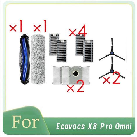 10 Stück Für X8 Pro Omni Saugroboter: Walzen-seitenbürste, Hepa-filter, Wischmopp-staubbeutel Ultra