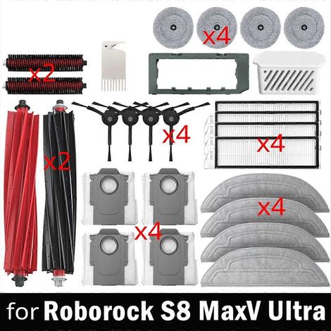 Für Den Saugroboter S8 Maxv Ultra: Haupt-/seitenbürsten, Wischmopp, Hepa-filter, Staubbeutel