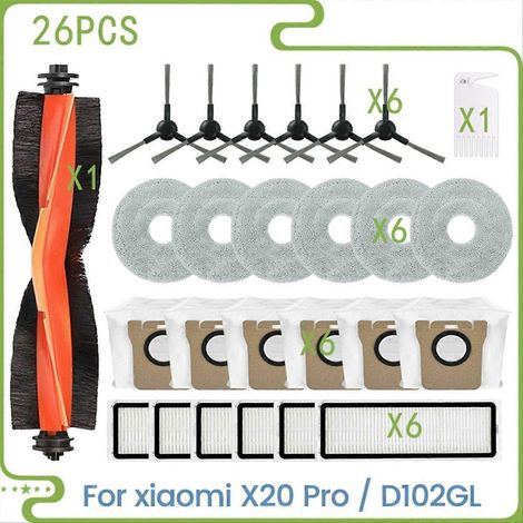 Für Den Saugroboter X20 Pro/d102gl: Hauptstaubsauger, Walze, Seitenbürste, Hepa-filter, Wischmopp, Staubbeutel
