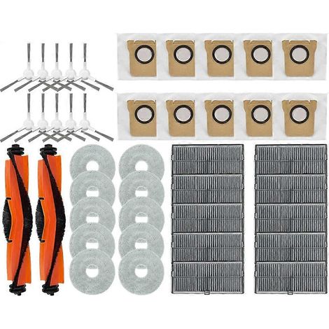 Für Xiaomi Mijia M30s: Verbrauchsmaterialien D103cn, Ersatz-haupt-/seitenbürsten, Hepa-filter, Reinigungs-staubbeutel