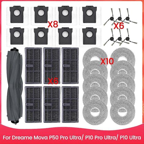 Für Die Staubsauger P50 Pro Ultra/p10 Pro Ultra/p10 Ultra: Abnehmbare Bürste, Hepa-filter, Wischmopp Und Staubbeutel.