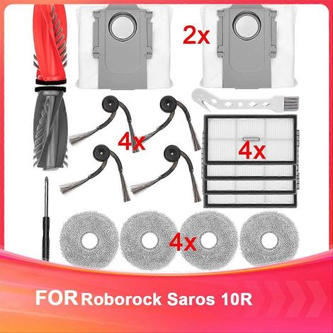 18-teiliges Set Für Den Saugroboter Saros 10r: Hauptbürste, Seitenbürsten, Hepa-filter, Wischpads, Staubbeutel