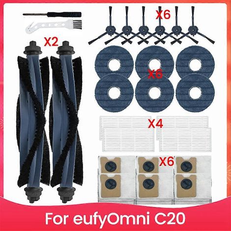 Für Den Eufy Omni C20 Saugroboter, Mit 1 Walze, 5 Filtern, 5 Seitenbürsten, 4 Reinigungspads Und 4 Staubbeuteln.