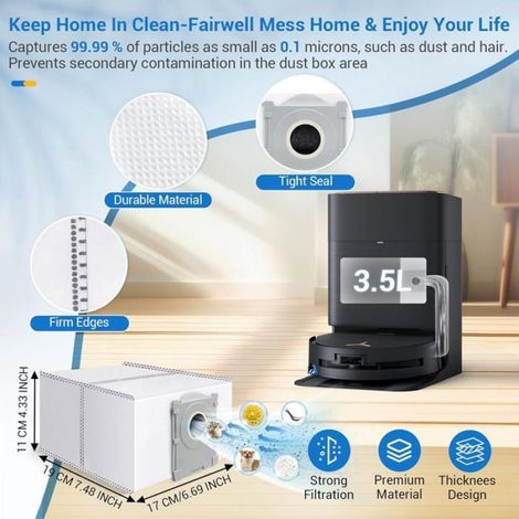Zubehörset Für Saugroboter – Ecovacs Deebot X9 Pro Omni – 21-teilig – Walzenbürste, Filter, Staubbeutel, Seitenbürsten – Komplettes Ersatzteilset