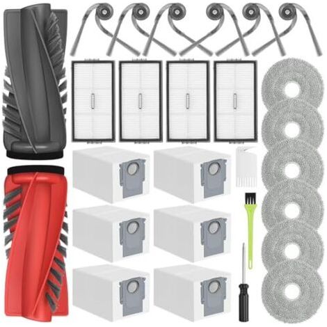 Saros 10r Saugroboter-ersatzteilset: 2 Hauptbürsten, 6 Seitenbürsten, 6 Wischpads, 6 Staubbeutel, 4 Hepa-filter