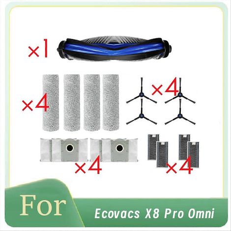 17-teiliges Set Für X8 Pro Omni Saugroboter: Walzenbürste, Seitenbürste, Hepa-filter, Wischmopp, Staubbeutel, Ultra