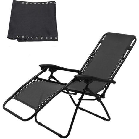 Sesselbezug 160 X 43 Cm – Schwarzer Stoff, Uv- Und Schimmelbeständig – Passend Für Standard-sessel