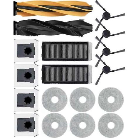 18 Stück Für Dreame X50 Ultra/x50 Master/l50 Pro Ultra Staubsauger: Walzen-seitenbürste, Hepa-filter, Reinigungspad, Staubbeutel