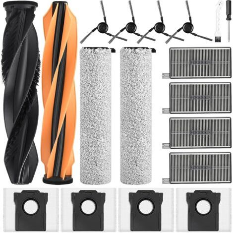 18-teiliges Set – Zubehör Für Saugroboter – Ersatzteile – Kompatibel Mit Dreame Aqua10 Ultra Roller Complete – Staubbeutel, Bürsten, Hepa-filter – Haushalt & Haustiere – Schwarz – Verschiedene Größen