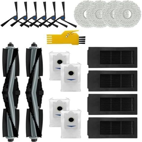 Ecovacs Deebot X2 Omni Kompatibles Zubehörset – 2 Hauptbürsten, 4 Filter, 6 Seitenbürsten, 4 Wischpads Und 4 Staubbeutel