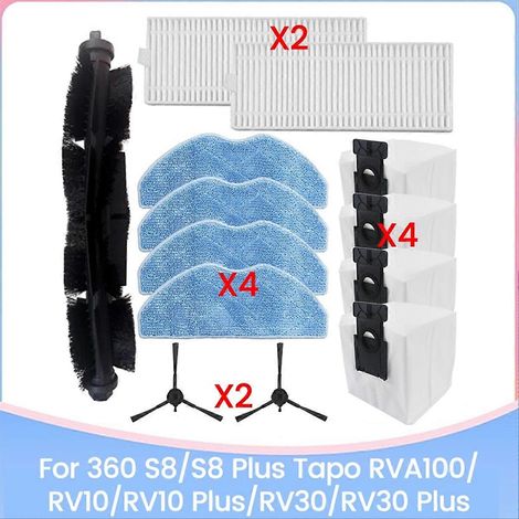 Für Die Staubsauger 360 S8/s8 Plus Rva100/rv10/rv10 Plus/rv30/rv30 Plus: Abnehmbare Bürste, Filter, Staubbeutel Und Wischmopp.