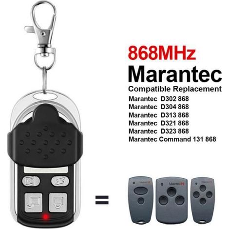 Garagentor-fernbedienung – Klonfunktion Kompatibel Mit Marantec D302, D304, D313, D323, D382, D384, Command 211 – 868 Mhz Und 433 Mhz – 1 Stück