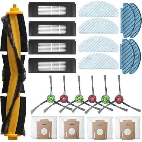 Zubehörset Für Saugroboter: Hauptbürste, Seitenbürsten, Hepa-filter, Waschbare Einweg-pads, Staubbeutel