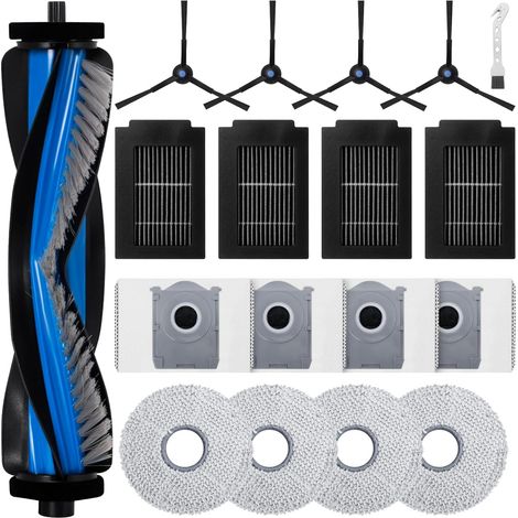 Zubehörset Für Saugroboter: 1 Bürstenwalze, 4 Filter, 4 Staubbeutel, 4 Reinigungspads, 4 Seitenbürsten