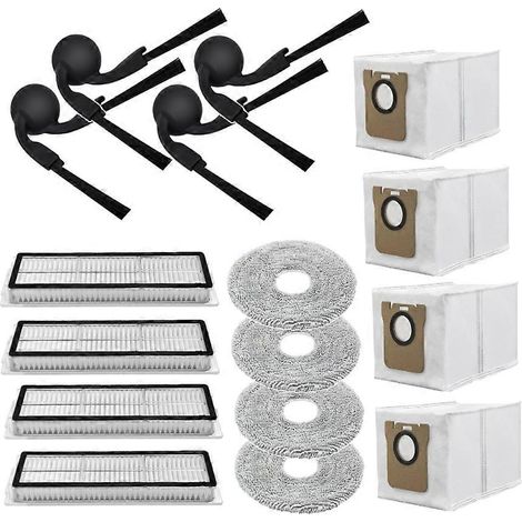 16 Stück Für Xiaomi Mijia 5c/ov42cn Staubsauger: Seitenbürstenaufsatz, Hepa-filter, Wischmopp-staubbeutel