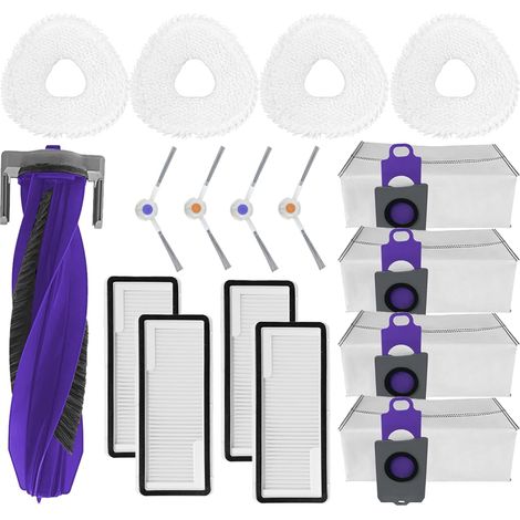 17-teiliges Set Für Saugroboter, Walzenbürste, 4 Seitenbürsten, 4 Hepa-filter, 4 Wischpads, 4 Staubbeutel
