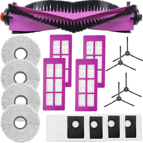 Eureka J15 Pro Ultra Zubehörset – 1 Walzenbürste, 4 Tücher, 4 Staubbeutel, 4 Seitenbürsten, 4 Hepa-filter
