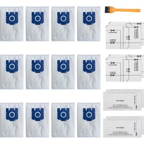 12er-pack Gn 3d Staubbeutel, Kompatibel Mit Miele Classic C1, C2, C3, S2, S4, S5, S6 Und S8 – 5-lagiges Filtersystem – 4 Air Clean Filter Enthalten