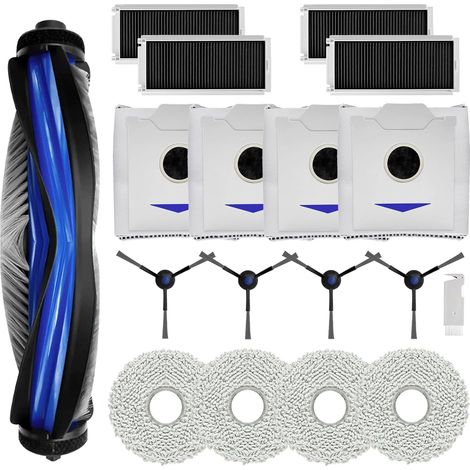 Ecovacs Deebot N30 Zubehörset – 1 Hauptbürste, 4 Hepa-filter, 4 Wischpads, 4 Staubbeutel, 4 Seitenbürsten