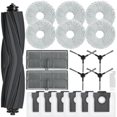 Dreame Zubehörset, 1 Hauptbürste, 6 Staubbeutel, 6 Wischpads, 2 Filter, 4 Seitenbürsten, Saugroboter