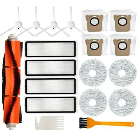 Staubsaugerzubehör – Seitenbürste + Hepa-filter + Staubbeutel + Wischtuch – Staubsauger-ersatzteilset