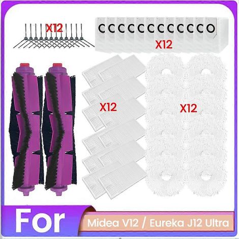 50-teiliges Staubsauger-set Mit Bürste, Beutel, Staubfilter Und Wischmopp Für Midea V12 Eureka J12 Ultra Staubsauger