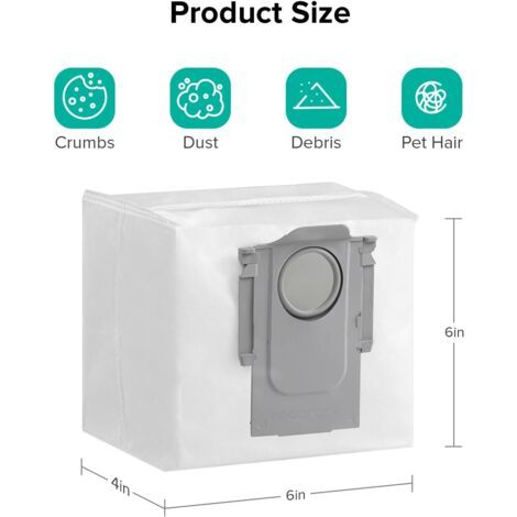 Roborock-staubbeutel Kompatibel Mit Den Modellen S8, S7, Maxv Und Q Einweg-staubbeutel Mit Hoher Kapazität Für Saugroboter