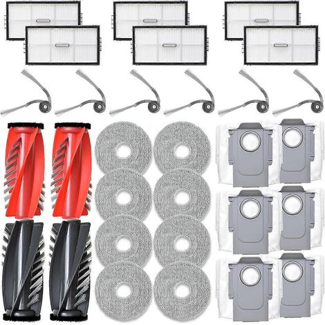 Zubehörset Für Den Saugroboter Saros 10r: Haupt- Und Seitenbürsten, Hepa-filter, Wischmopp, Staubbeutel