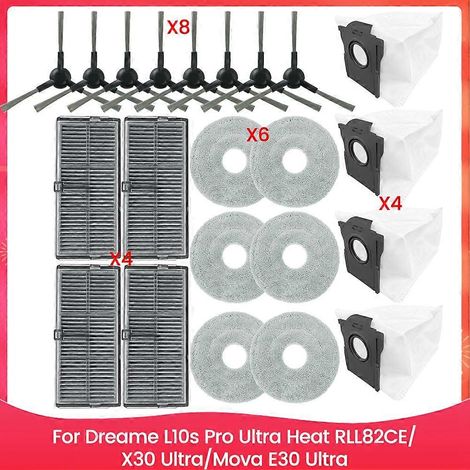 Für Dreame L10s Pro Ultra Beheizten Wischmopp Rll82ce, X30 Ultra, Mova E30 Ultra Seitenbürstenfilter-mopp-staubbeutel