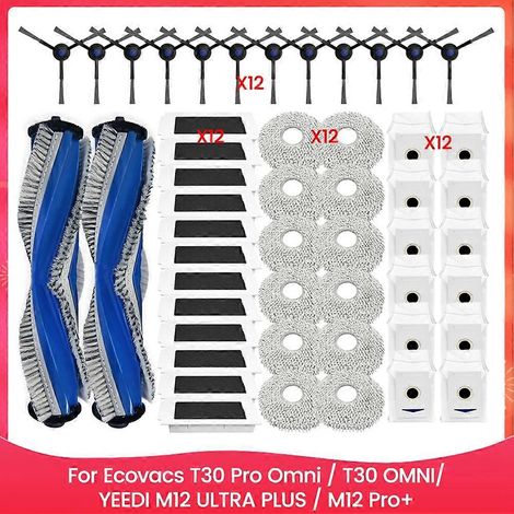 Für Ecovacs T30 Pro Omni/t30 Omni Yeedi M12 Ultra Plus/m12 Pro+ Haupt-/seitenbürsten, Filter, Staubbeutel