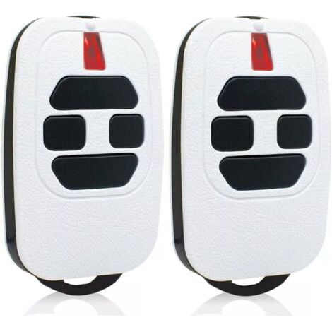 Set Mit 2 Torfernbedienungen (433,92 Mhz), Kompatibel Mit Gti2/4, Gt2/4, Mio Tr2/4, Mio Tr2n/4n Garagentorfernbedienungen (weiß) – Chrom