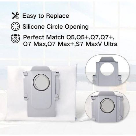 Staubbeutel - Für Roborock Q5+ S7 Maxv Ultra Saugroboter - 2,5 L - Weiß - 4 Stück