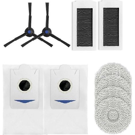 Für Ecovacs X5 Pro Saugroboter: Staubbeutel, Seitenwischbürste, Walzenfilterelemente, Seitenbürste A