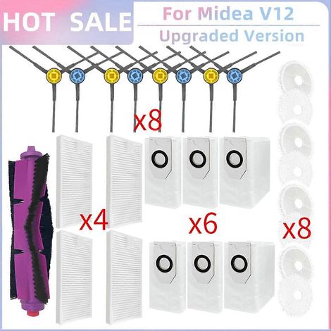 Mideav12/eurekaj12 Ultra-walzen-seitenbürste Hepa-filter Wischmopp-staubbeutel Zubehör Für Saugroboter