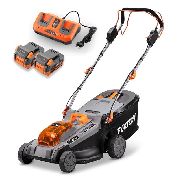 [neuwertig] Fuxtec 40v Akku Rasenmäher Fx-e2rm43pro Inklusive Akku & Ladegerät Flexspeed Geschwindigkeit 43 Cm Schnittbreite Radantrieb Mulchfunktion