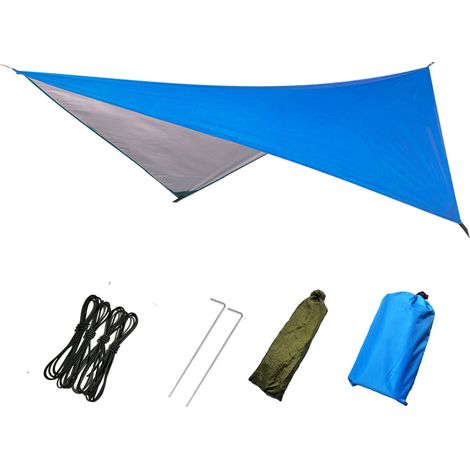 Regenschutzplane Für Camping, Wasserdichte Plane, Regenschutz Für Zelte Aus Canvas Mit Aufbewahrungstasche Für Outdoor-camping Und Wandern, Blau, 230 X 210 Cm