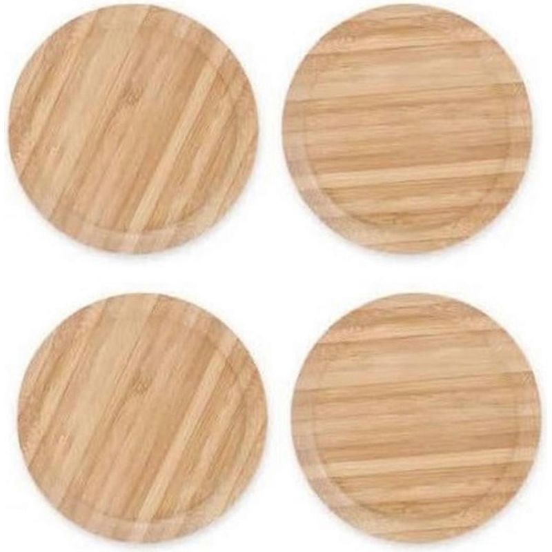 Set Mit 4 Holzdeckeln Für Weingläser, Die Das Eindringen Von Insekten Verhindern.