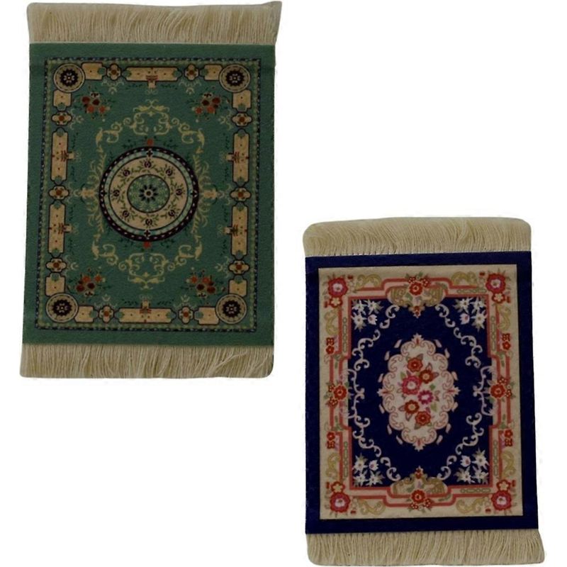 Mini Dessous De Verre Persans Tissés, Tapis Bleu-vert--
