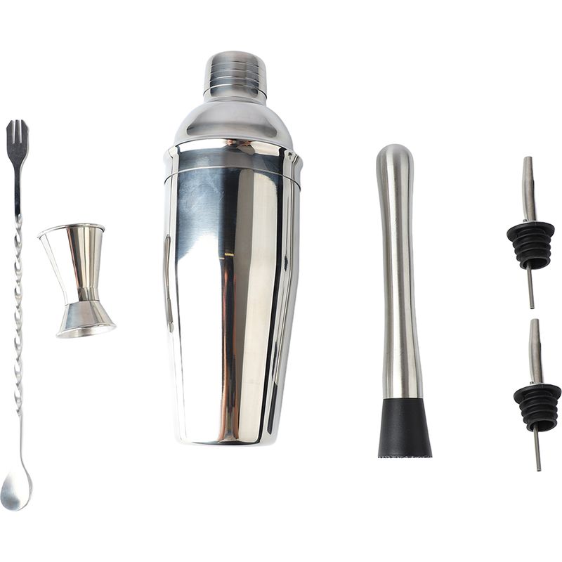 6-teiliges Cocktailshaker-set Aus Edelstahl, Professioneller Shaker Für Bar Und Private Partys, 750 Ml