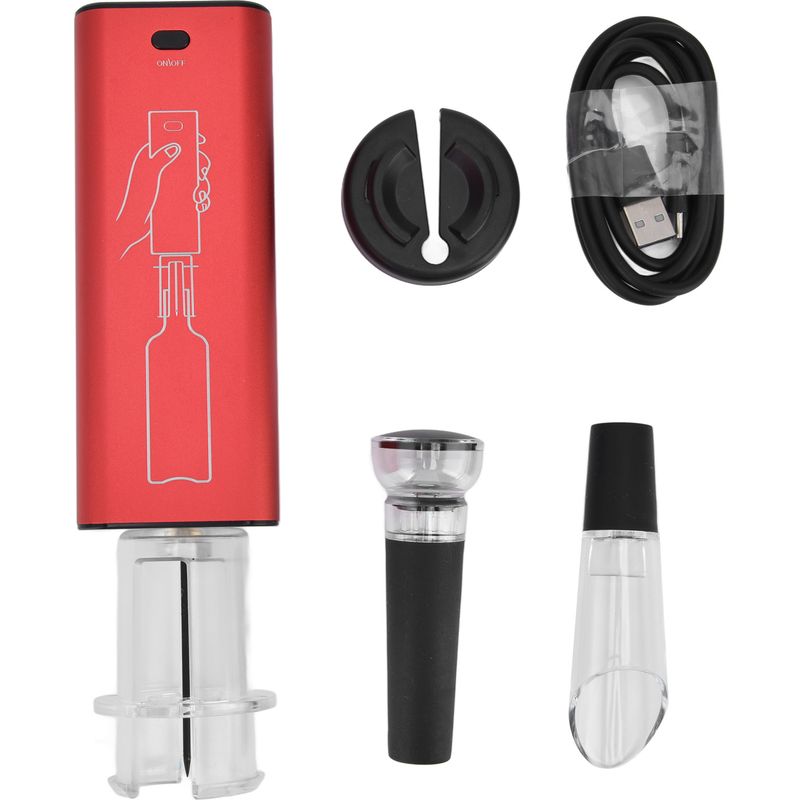 Wiederaufladbarer Elektrischer Flaschenöffner Aus Aluminiumlegierung Mit Folienschneider, Per Usb Aufladbar, Für Partys Und Restaurants