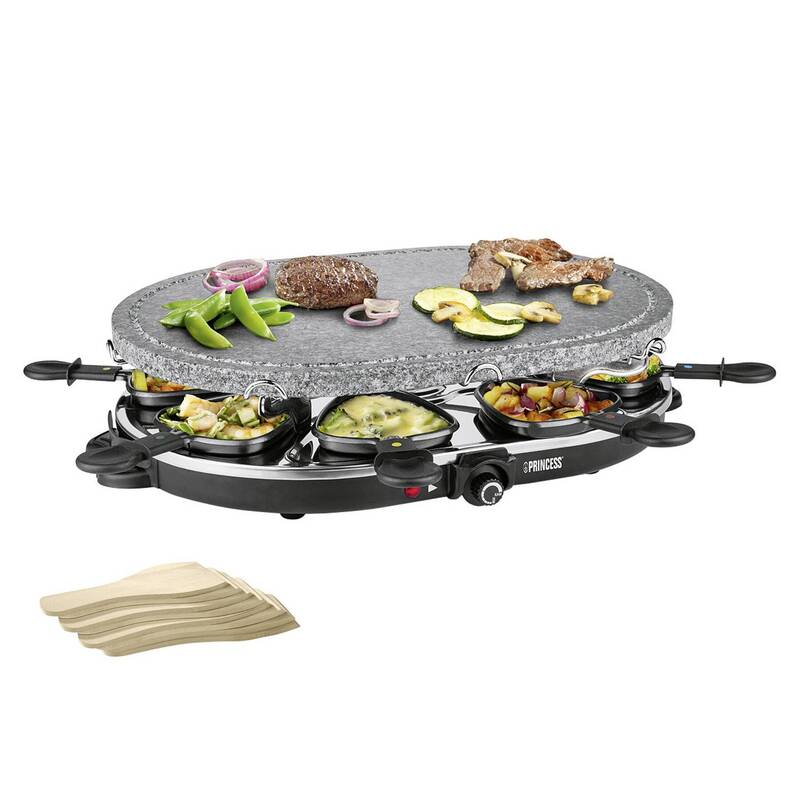 [gebraucht] B-ware Princess Raclette Grill Oval 1200w Für 8 Personen Mit Thermostat Schwarz